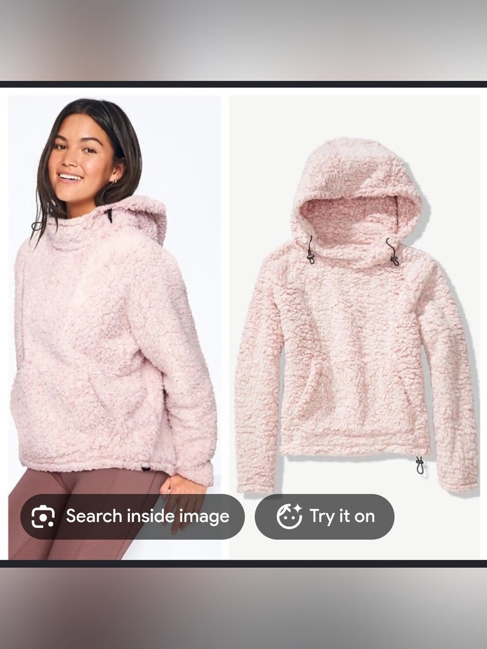 Sweatshirt Varsity Hoodie Victoria’s Secret PINK Teddy Funnel Chakal Rose